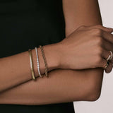 Kinn - Billie Half Round Emerald Tennis Bracelet Yellow Gold