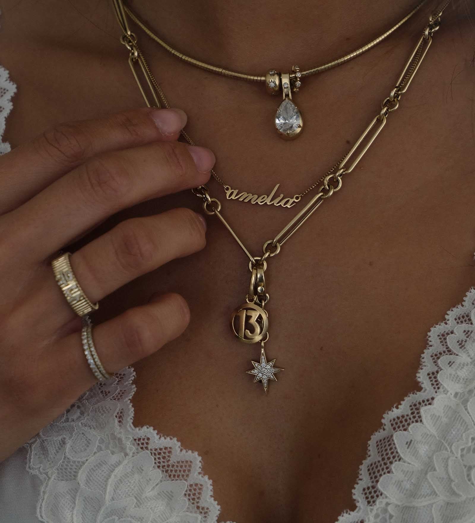 Kinn - Pavé Diamond North Star Pendant