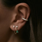 Kinn - Doubles Diamond & Emerald Chain Earring