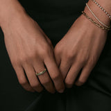 Kinn - Lesley Linked Emerald Band Ring