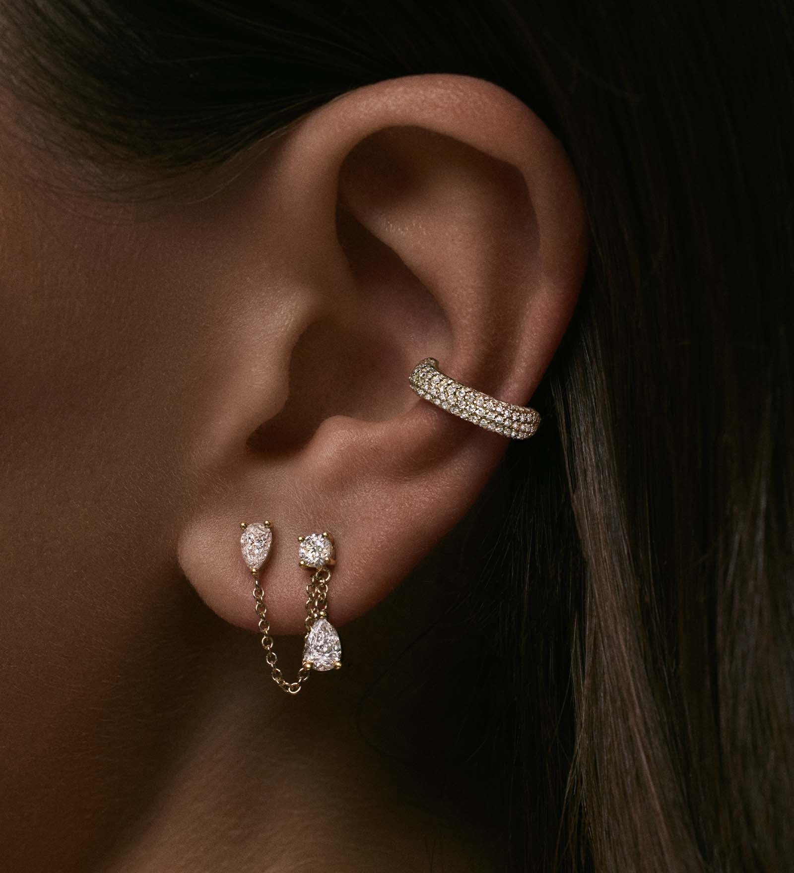 Kinn - Doubles Diamond Chain Earring
