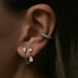 Kinn - Love Pavé Emerald Earring Cuff