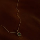 Kinn - Brooklyn Emerald Cut Pendant Green Tourmaline
