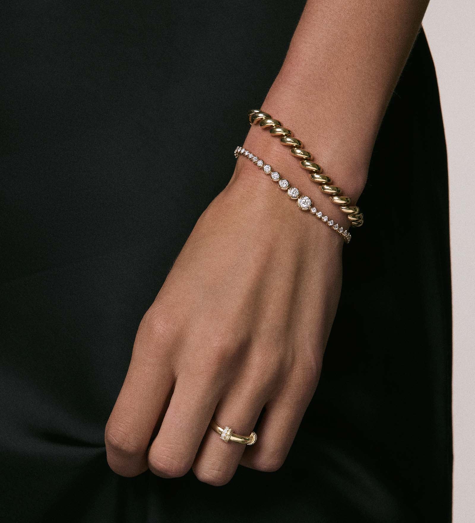 Kinn - Naomi Graduated Tennis Bracelet Yellow Gold