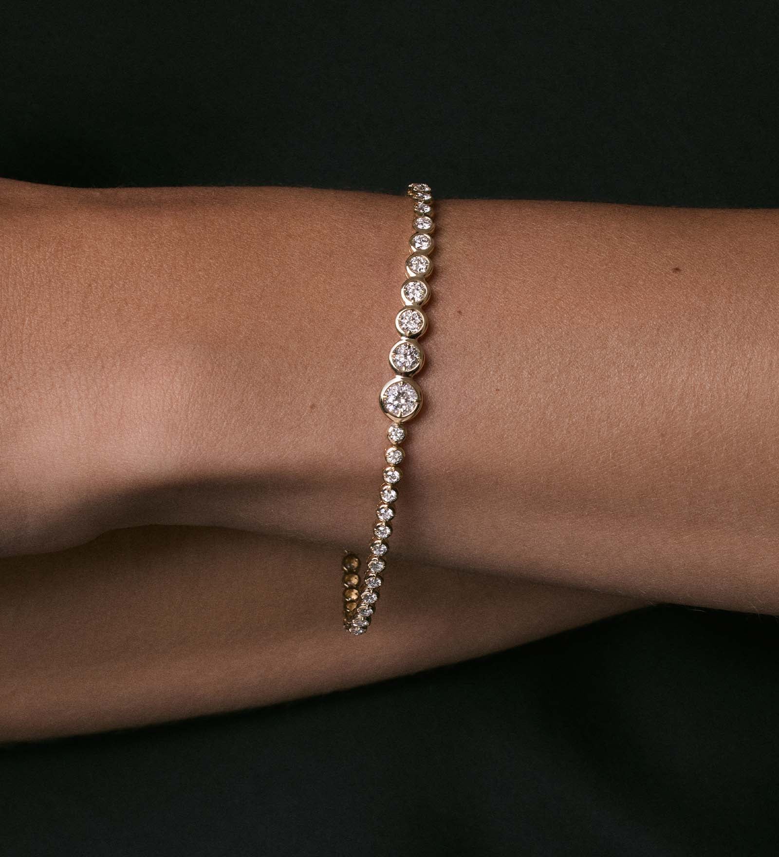 Kinn - Naomi Graduated Tennis Bracelet Yellow Gold