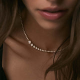 Kinn - Naomi Graduated Tennis Necklace Yellow Gold