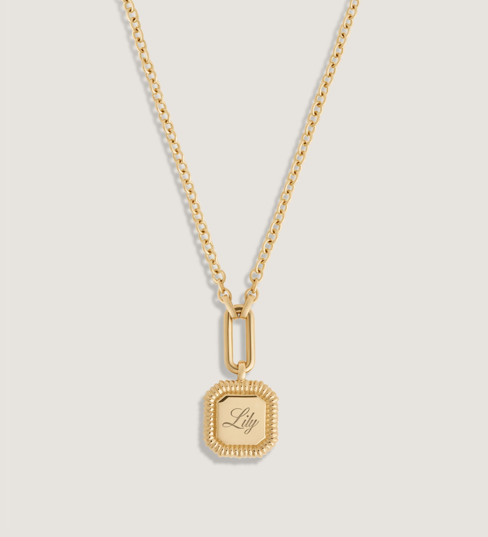 Kinn - Oria Ribbed Octagon Necklace