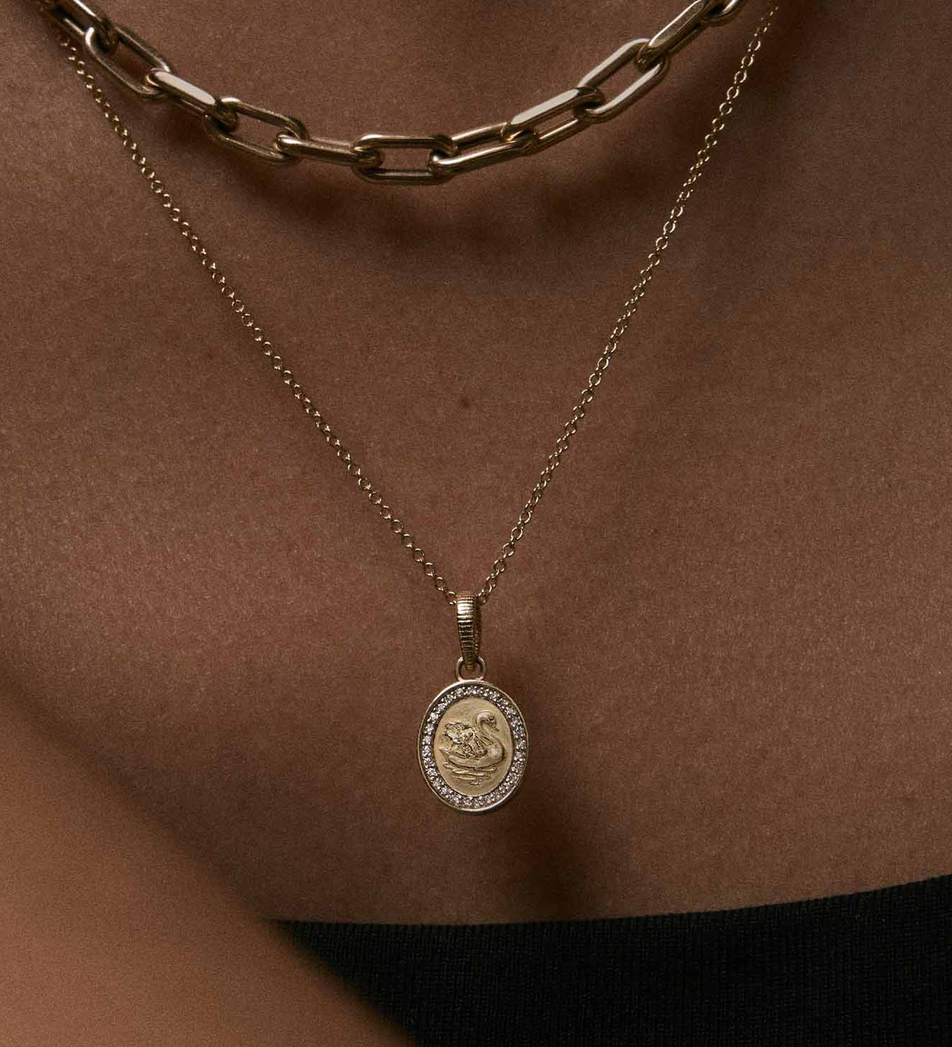 Kinn - Swan Dream Diamond Pendant Necklace