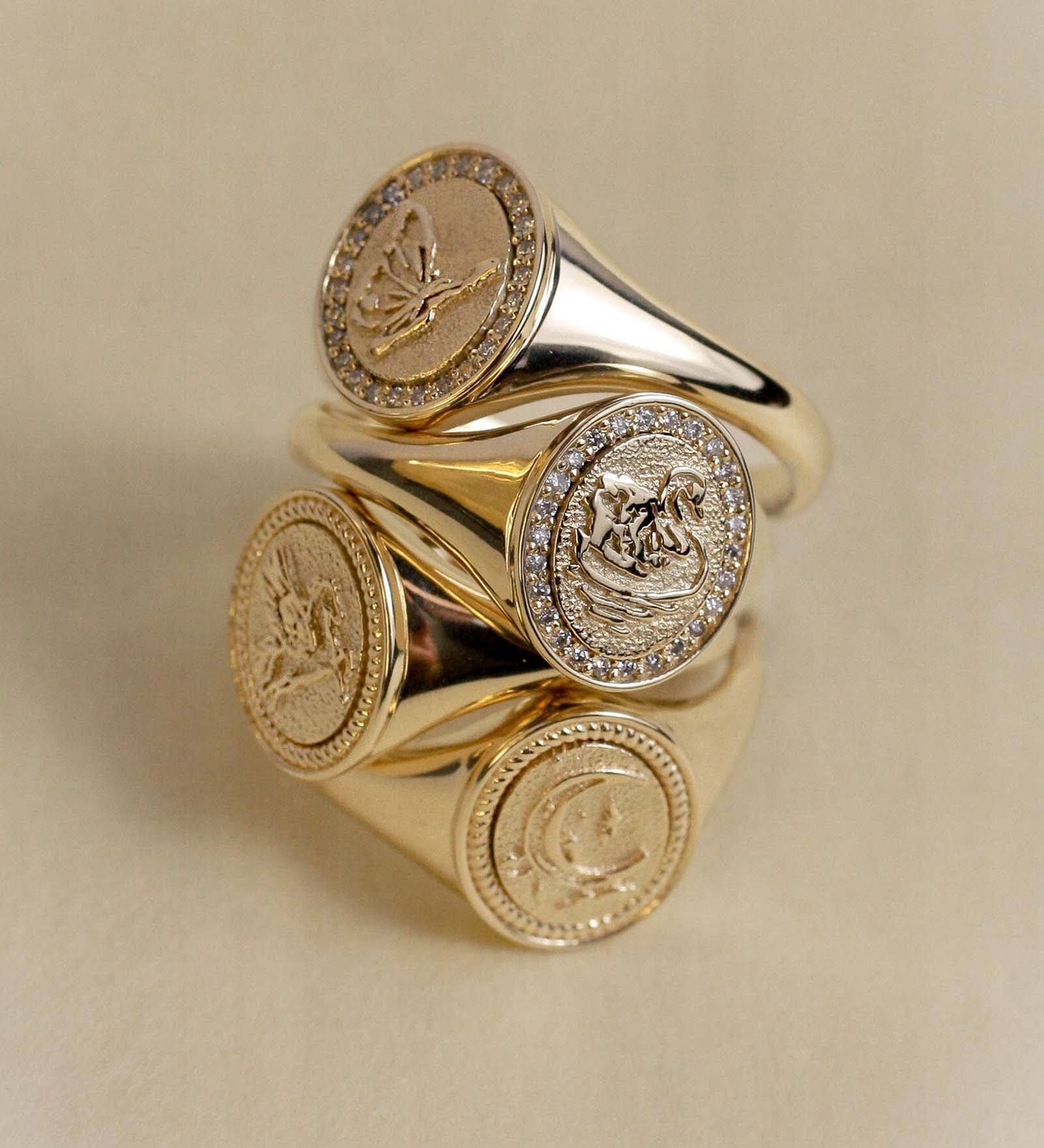 Kinn - Butterfly Dream Diamond Signet Ring