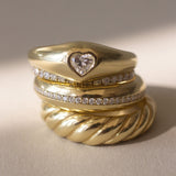 Kinn - Heart Signet Ring Diamond