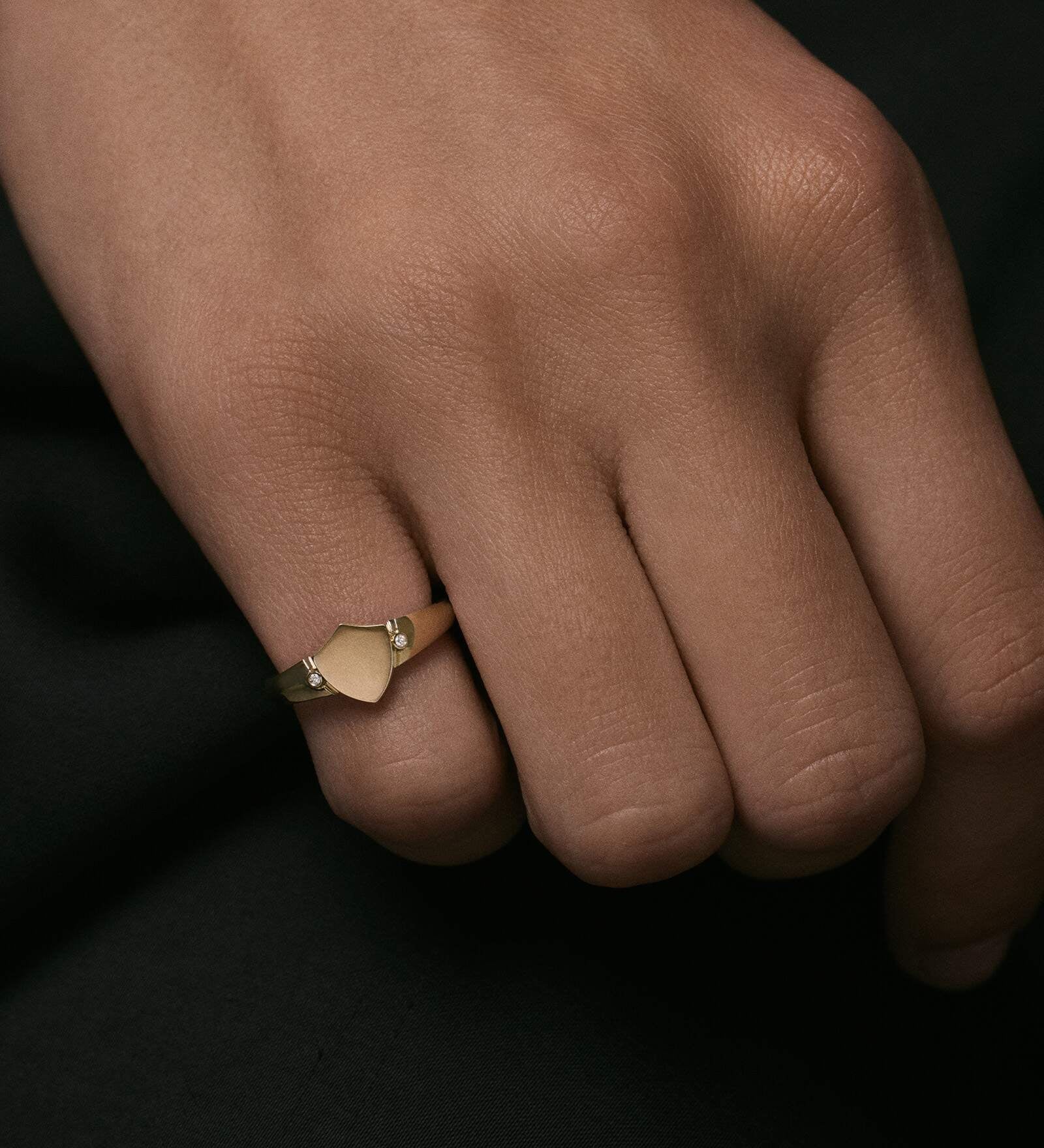 Kinn - Ace Shield Diamond Signet Ring