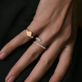 Kinn - Ace Shield Diamond Signet Ring