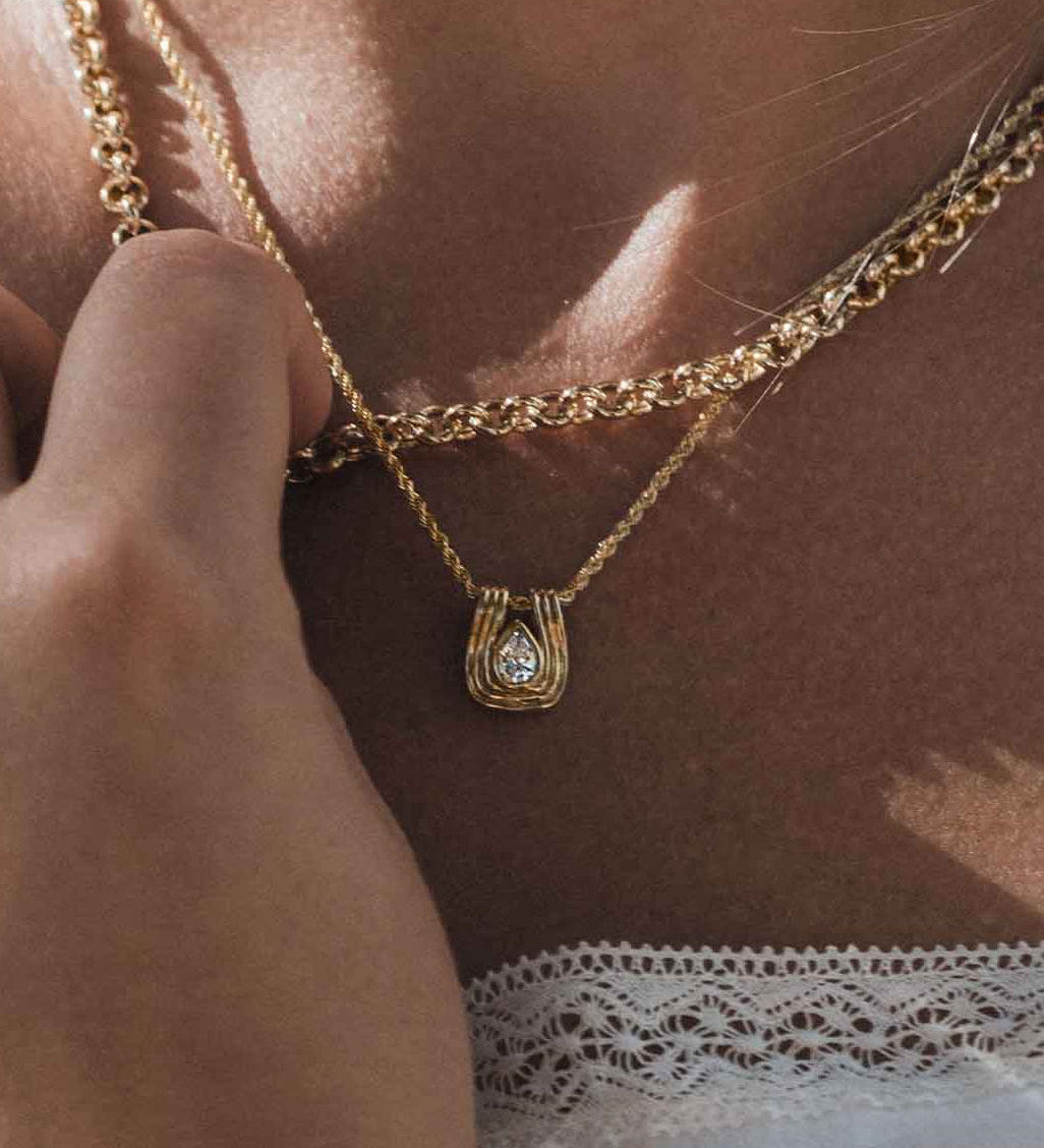 Kinn - Alyssa Pear Diamond Pendant