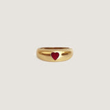 Kinn - Baby Kay Heart Dome Ring Ruby