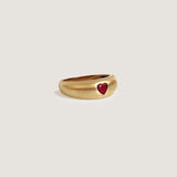 Kinn - Baby Kay Heart Dome Ring Ruby