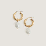 Kinn - Baroque Pearl Hoop Earrings