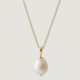Kinn - Carter Herringbone & Baroque Pearl Necklace Stack