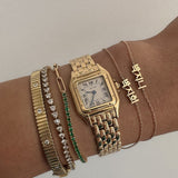 Kinn - Coco Round Tennis Link Bracelet Emerald