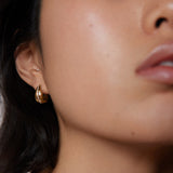 Kinn - Pavé Teardrop Hoop Earrings Diamond