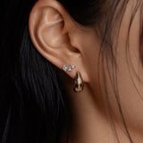 Kinn - Pavé Teardrop Hoop Earrings Diamond