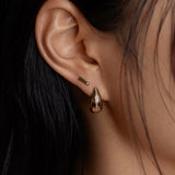 Kinn - Pavé Teardrop Hoop Earrings Diamond