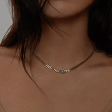 Kinn - Capri Curb Chain Necklace Emerald
