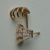 Kinn - Pavé Cuff Stud Earrings Diamond