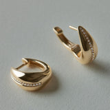 Kinn - Pavé Teardrop Hoop Earrings Diamond
