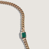 Kinn - Capri Curb Chain Necklace Emerald