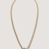 Kinn - Capri Curb Chain Necklace Emerald
