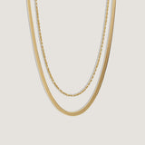 Kinn - Carter Herringbone & Rope Chain Necklace Stack