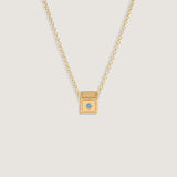 Kinn - Chapter Custom Birthstone Charm Necklace Blue Topaz