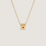 Kinn - Chapter Custom Birthstone Charm Necklace Garnet