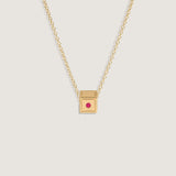 Kinn - Chapter Custom Birthstone Charm Necklace Ruby