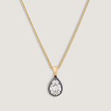 Kinn - Clara Black Rhodium Pear Diamond Pendant Necklace
