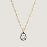 Kinn - Clara Black Rhodium Pear Diamond Pendant Necklace