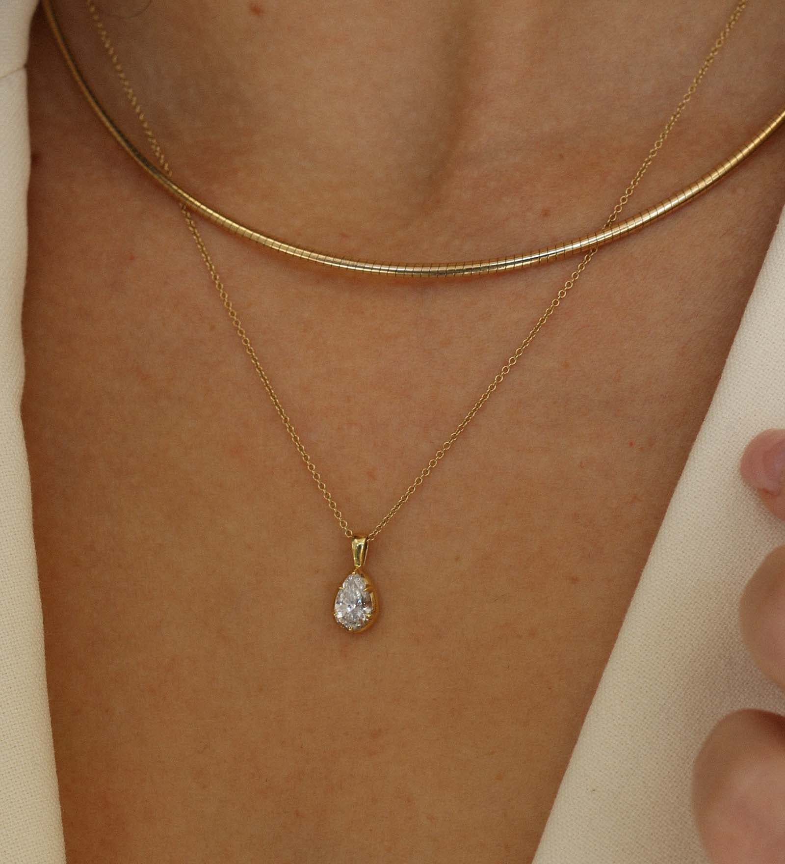Kinn - Clara Pear Diamond Pendant Necklace
