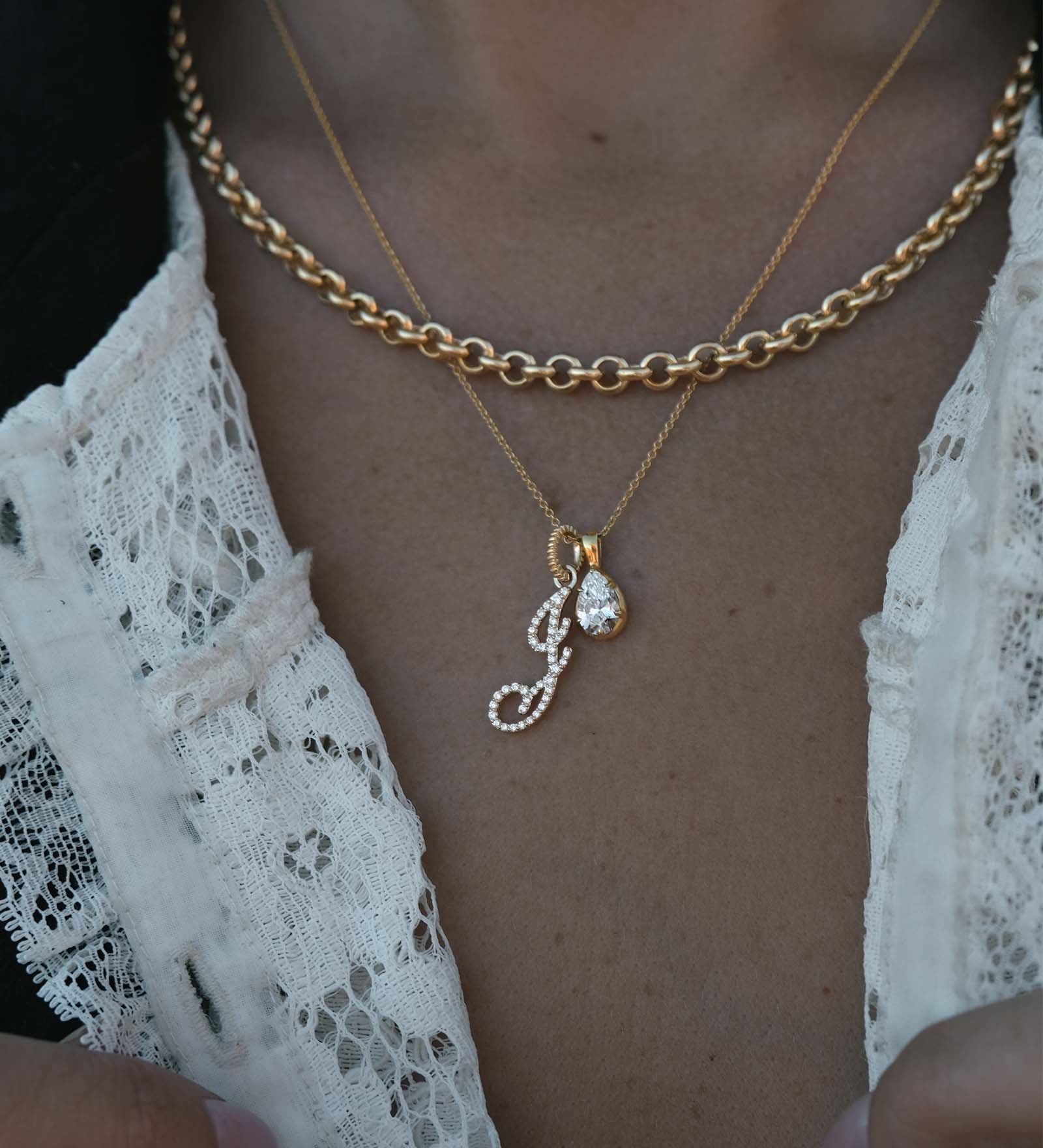 Kinn - Clara Pear Diamond Pendant
