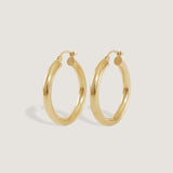 Kinn - Carter Herringbone & Classic Hoop Earrings Large Stack