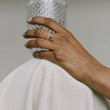 Kinn - Pauline Ellipse & Dahlia Pavé Diamond Ring Stack