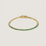 Kinn - Classic Diana Tennis Bracelet Emerald Yellow Gold