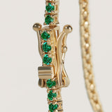 Kinn - Classic Diana Tennis Bracelet Emerald Yellow Gold