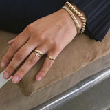 Kinn - Classic Hollow Dome & Marquise Diamond Ring Stack