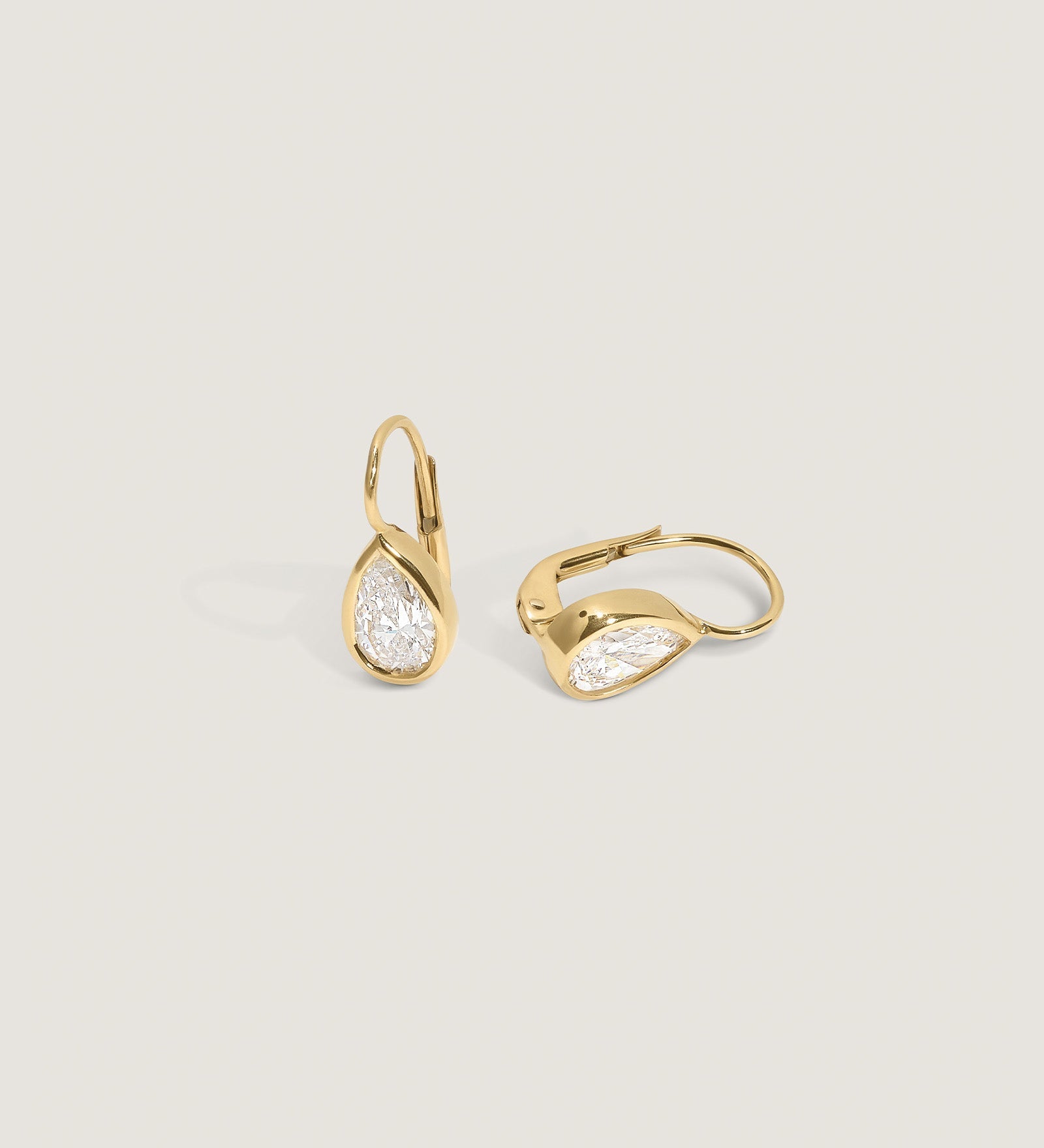 Kinn - Harper 2ctw Pear Drop Earrings Yellow Gold
