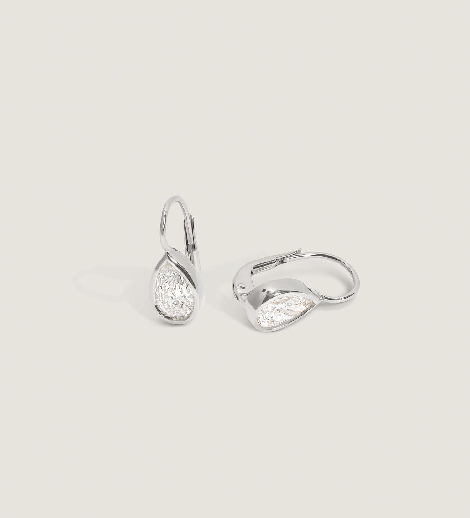Kinn - Harper 2ctw Pear Drop Earrings White Gold