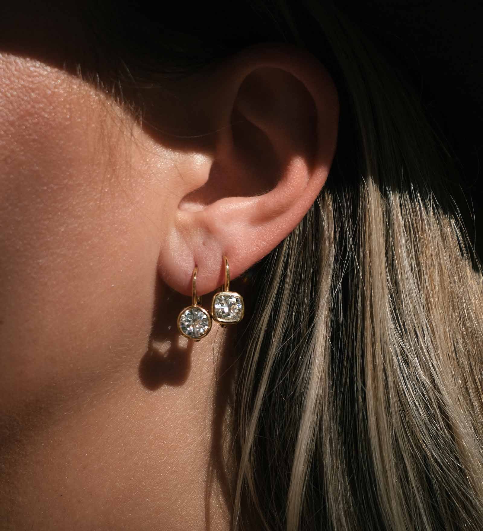 Kinn - Harper 2ctw Round Drop Earrings Yellow Gold