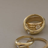 Kinn - Solis Ribbed Five Diamond Ring