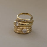 Kinn - Solis Ribbed Five Diamond Ring