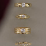 Kinn - Solis Ribbed Five Diamond Ring