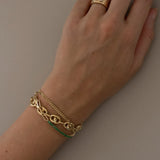 Kinn - Serena Baguette Tennis Link Bracelet Emerald
